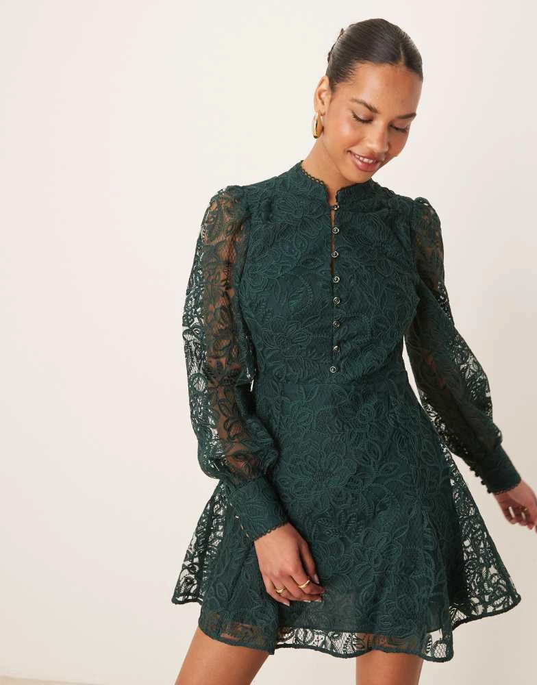 green emerald velvet dress MELODIE BALLOON SLEEVE TENCEL MIDI WRAP DRESS