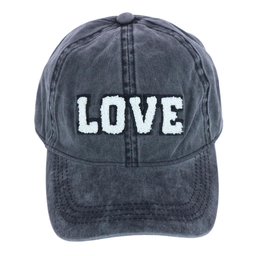 David & Young Women's Chenille Love Lettered Baseball Cap Hat