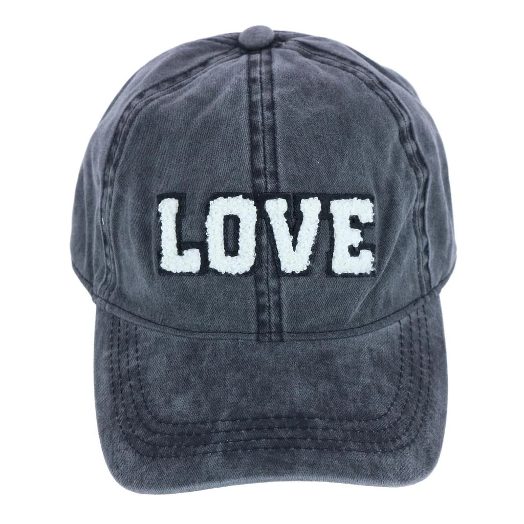 David & Young Women's Chenille Love Lettered Baseball Cap Hat 1