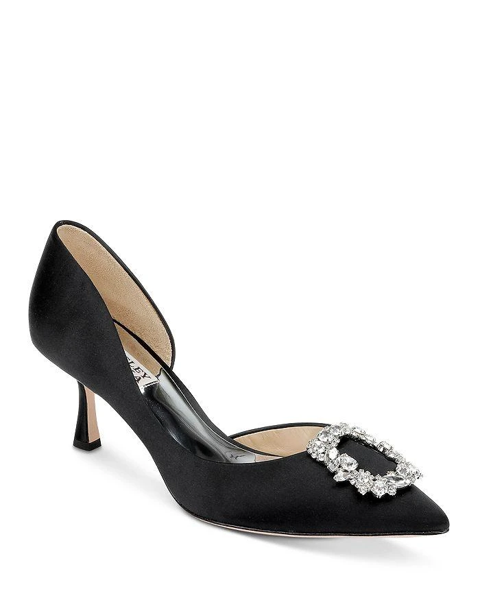 Badgley Mischka Women's Fabia II Embellished Pointed Toe Slip On Pumps 1