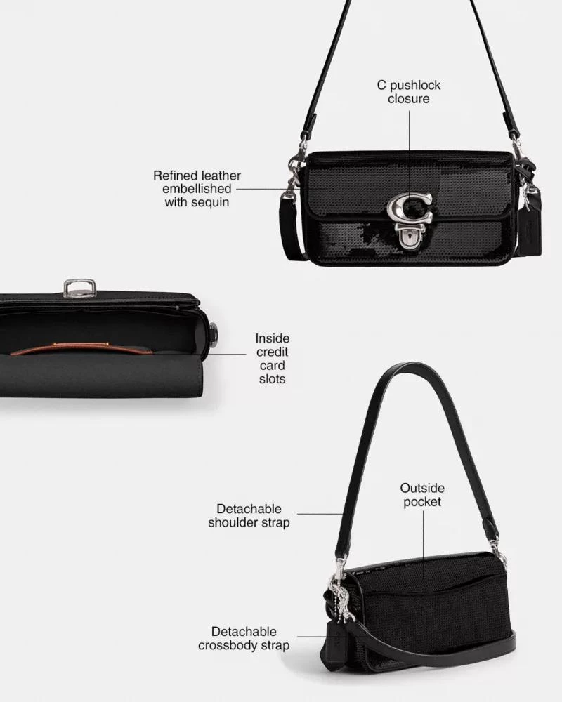 Coach Studio Baguette Bag With Sequins 8