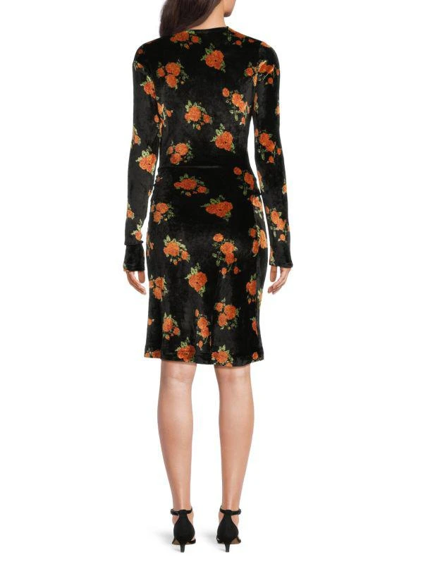 SONIA RYKIEL Floral Ruched Aysmmetric Zip Mini Dress 2