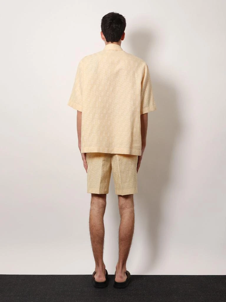 Fendi Jacquard linen and cotton shirt with all-over ff embroidery 3