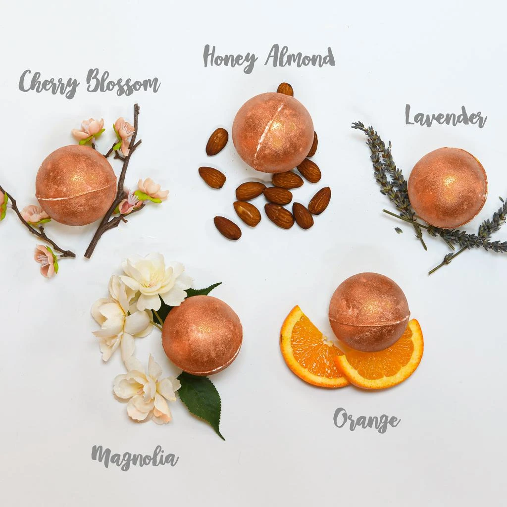 Lovery 24K Rose Gold Bath Bombs Gift Set, 9 Scented Bubble Bombs 2