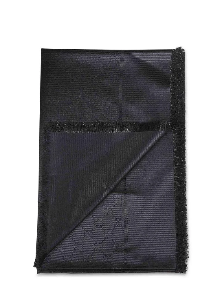 Gucci GUCCI | Black GG lamé wool and silk shawl | Women | PZ 2