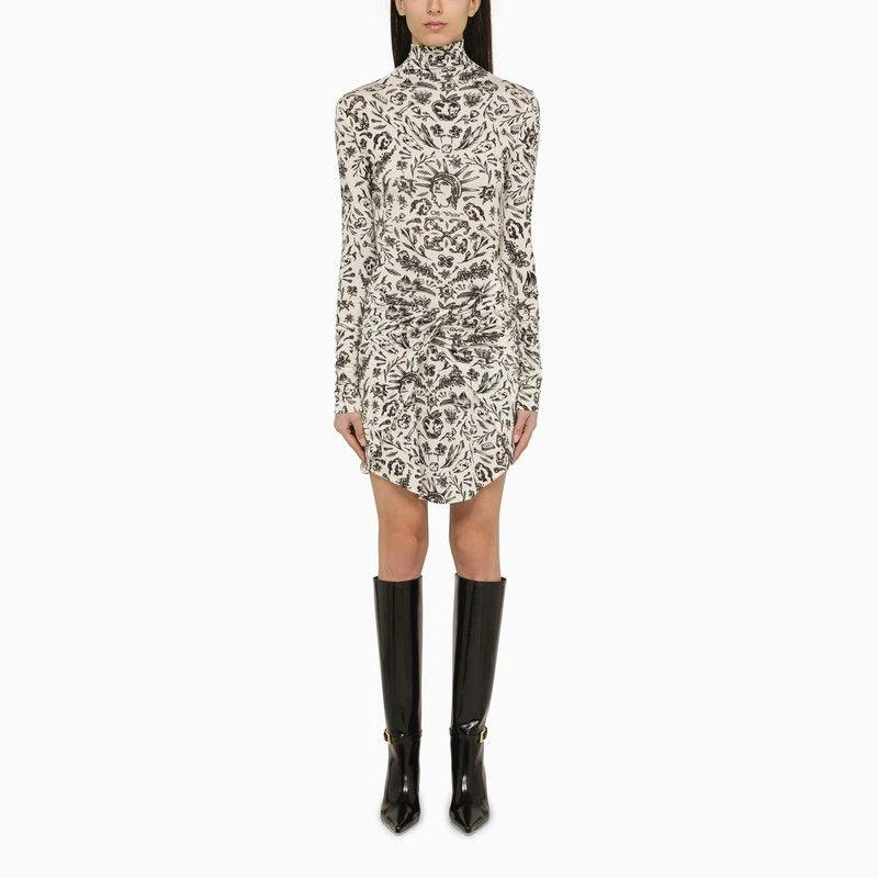 Off-White LONG-SLEEVED MINI DRESS WITH TATTOO PRINT 1