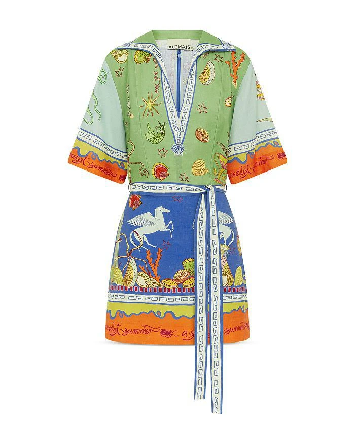 ALÉMAIS Surrealist Linen Mini Dress 2