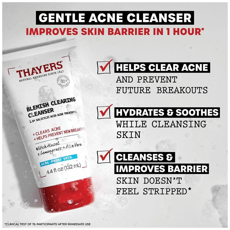 Thayers Blemish Clearing Cleanser With 1.5 Percent Salicylic Acid Fragrance Free 5