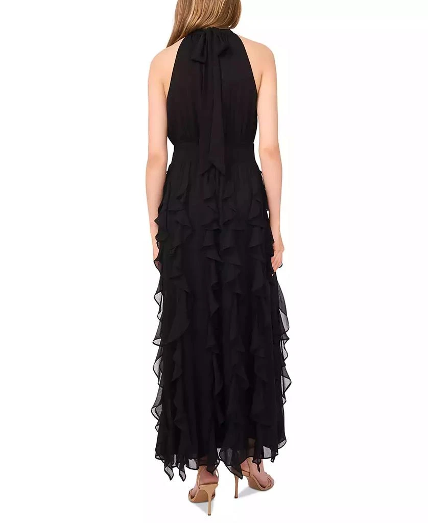 1. State Women's Smocked Cascade-Ruffle Halter Maxi Dress 6