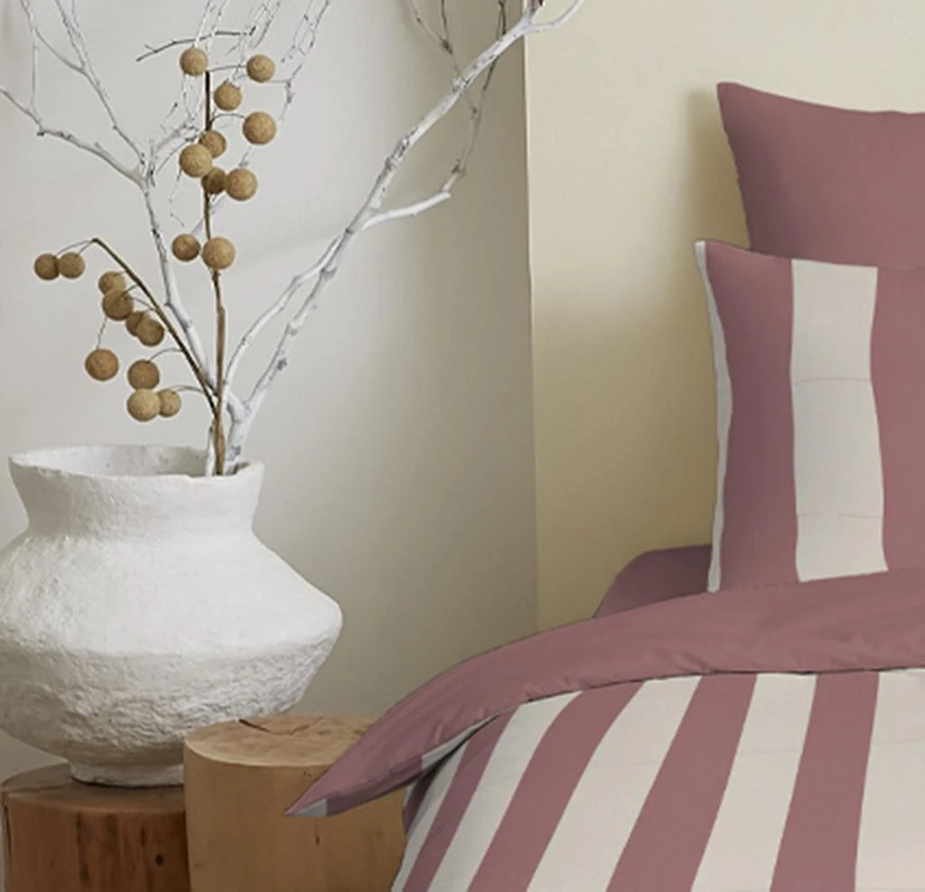 Coton Pur Pack Complet Imprimé (Housse De Couette + Taie(s) + Drap Housse) - 100% Coton 57 Fils - Deauville Pourpre 3