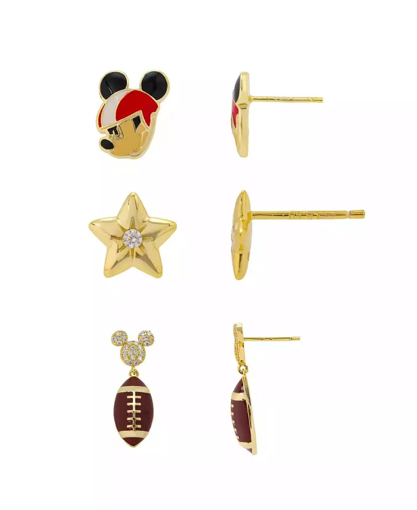 Disney Cubic Zirconia Mickey Mouse Football Earring Set