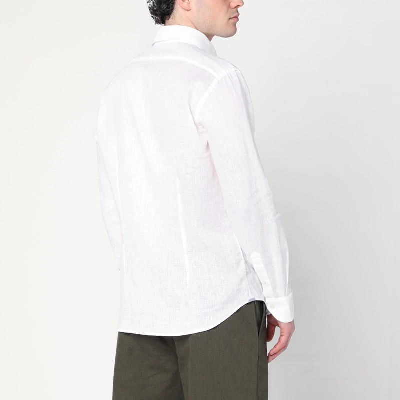 XACUS White Tailor Fit shirt in linen 3