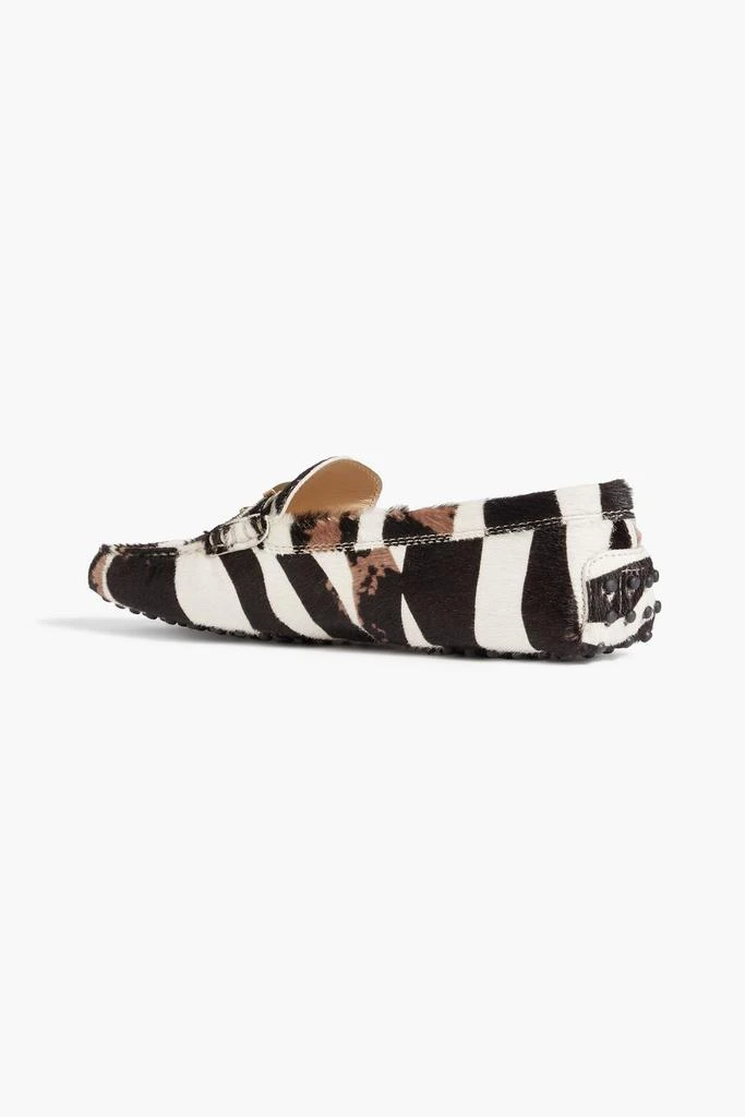 Tod's T Timeless zebra-print calf hair loafers 3