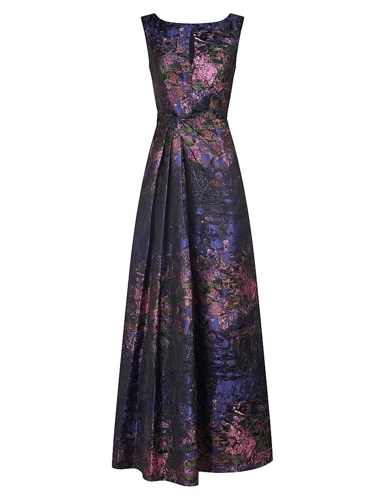 Kay Unger Winona Monet Jacquard Cap-Sleeve Gown 1