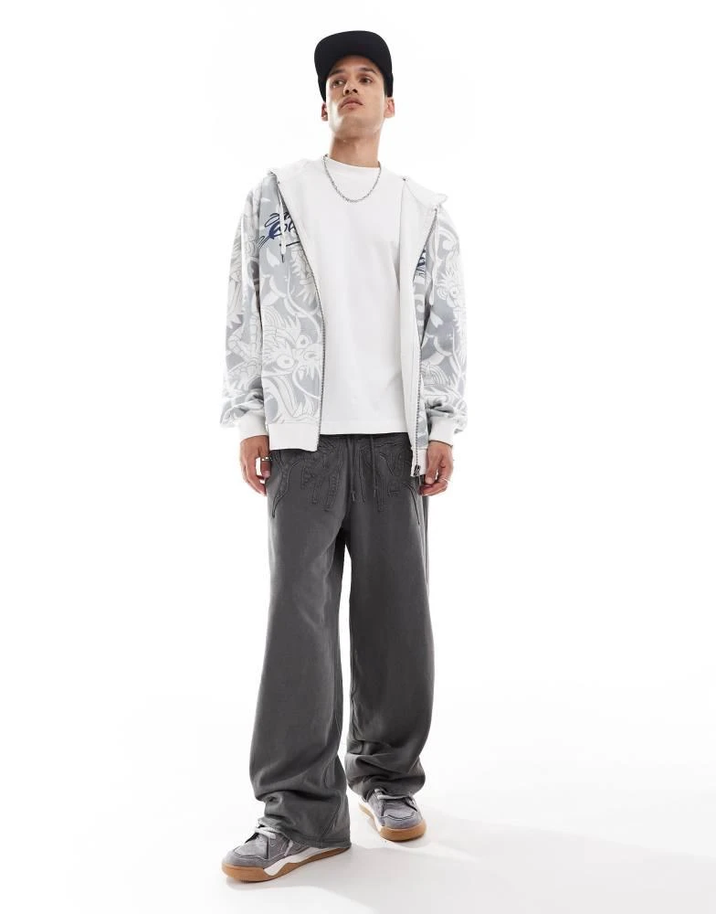 Ed Hardy Ed Hardy Y2K shadow graphic zip hoodie 4