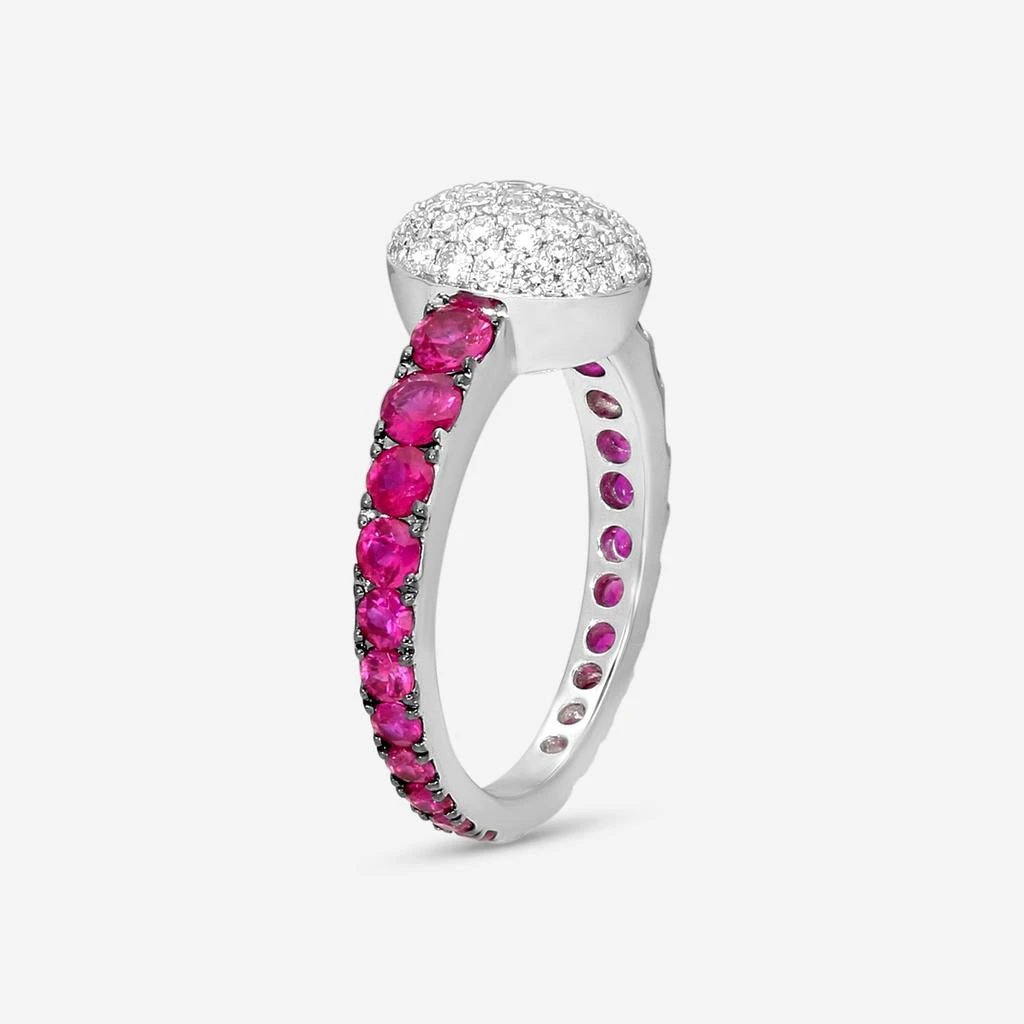 Crivelli Crivelli 18K White Gold Ruby 
Diamond Domed Oval Ring Sz. 6.75 035-R22687-copy 2