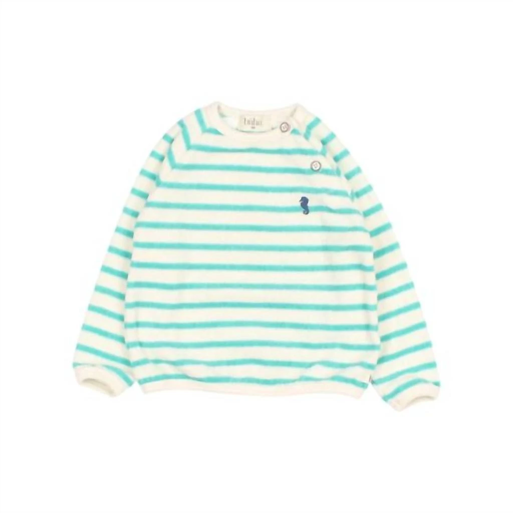 Búho Búho - Boys' Terry Striped Sweatshirt