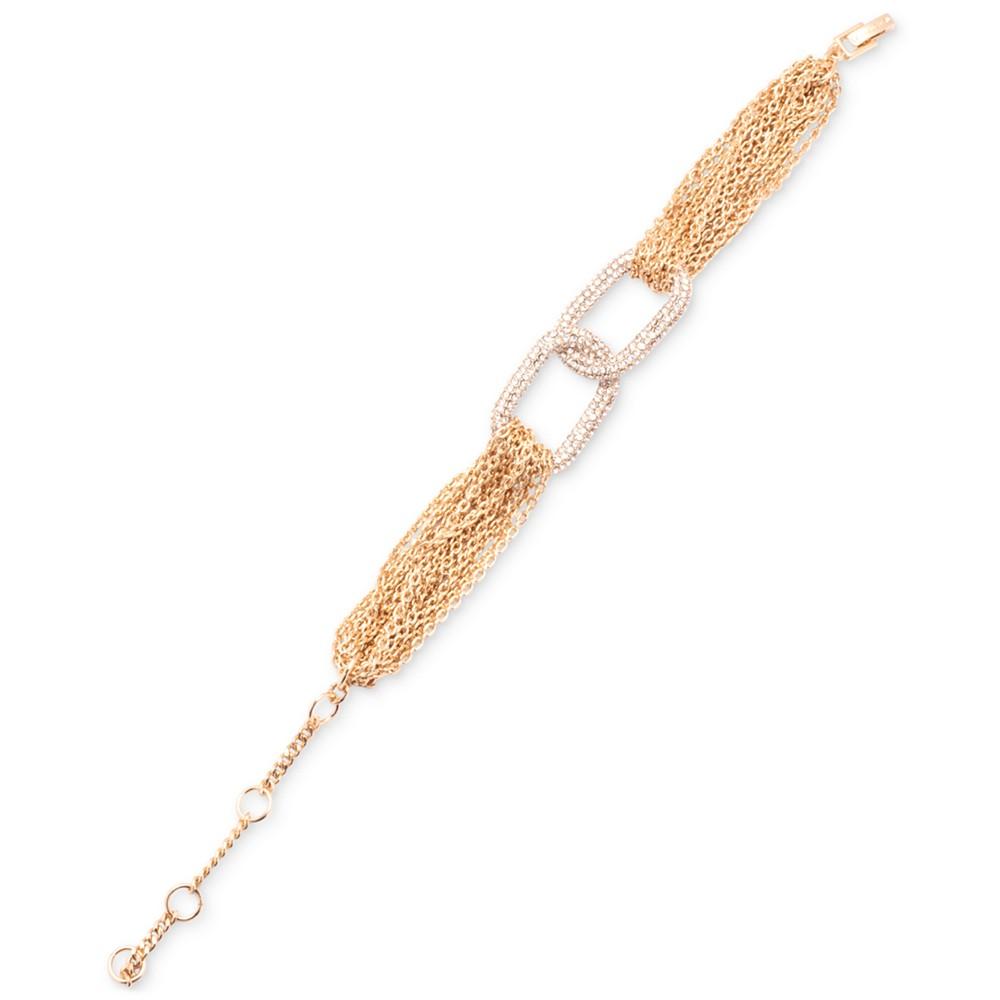 Givenchy Gold-Tone Pavé Link Multi-Chain Flex Bracelet