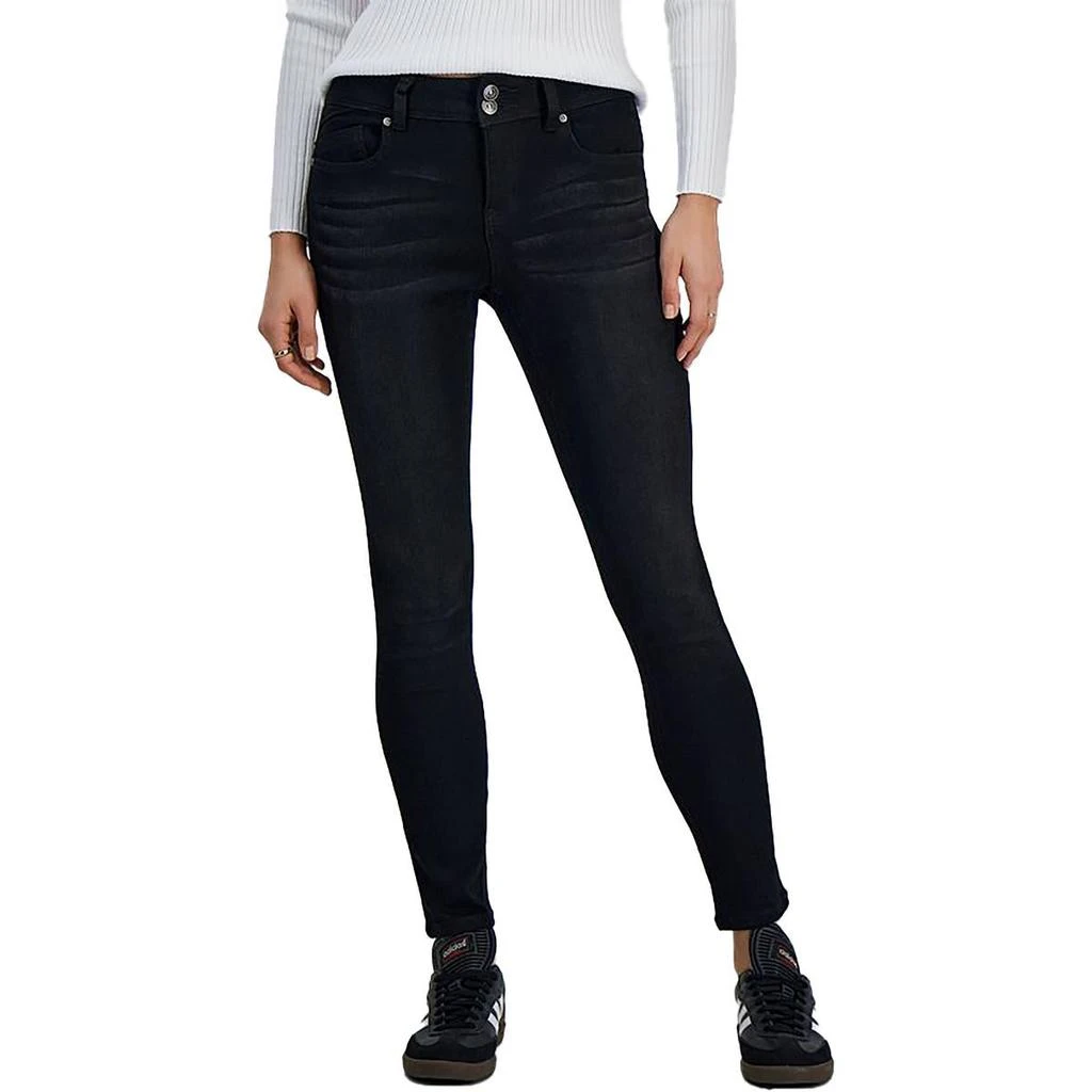 Rewash Juniors Womens Comfort Waist Mid Rise Skinny Jeans 1