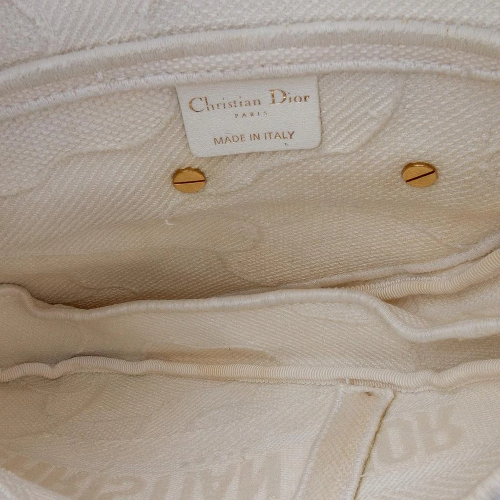 Dior Dior White Embroidered Canvas Camouflage Saddle Bag 8