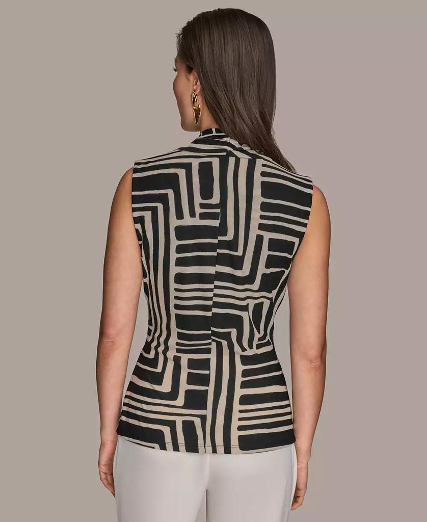 Donna Karan Women's Sleeveless Printed V-Neck Top