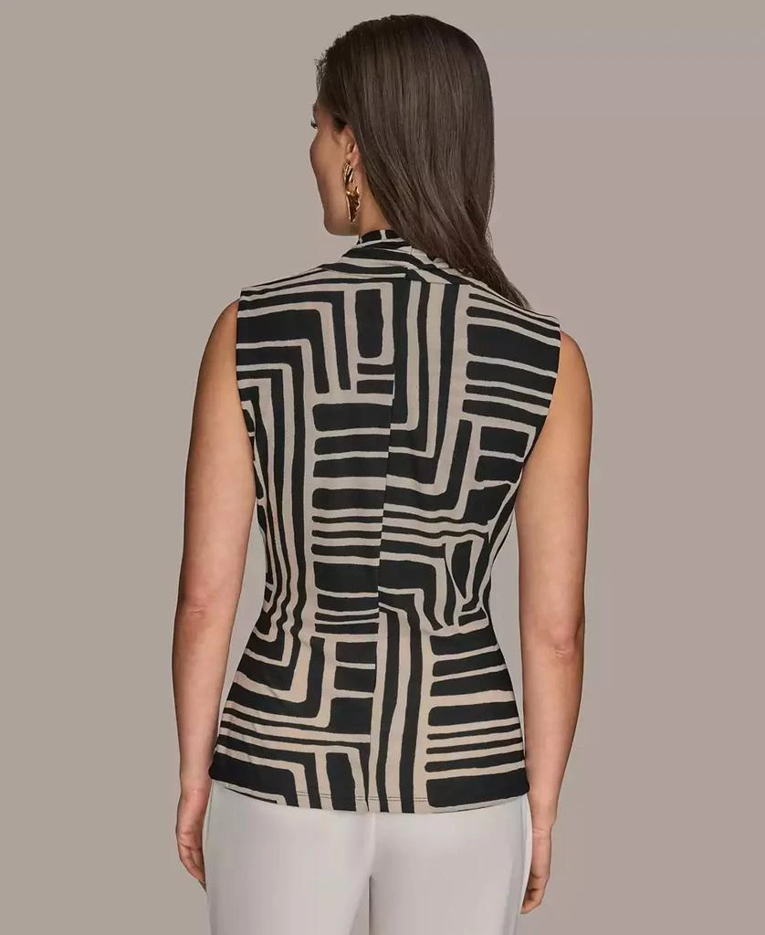 Donna Karan Women's Sleeveless Printed V-Neck Top 2