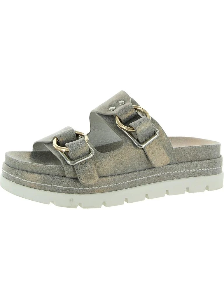 J/Slides BAHA Womens Leather Footbed Platform Sandals 7