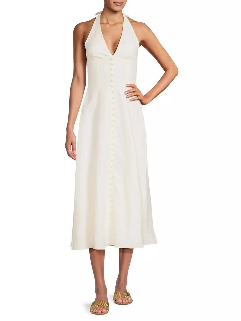 Faithfull the Brand Marie Linen Halterneck Midi-Dress 2