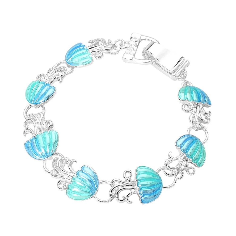 FASHNZFAB Jellyfish Charm Link Magnetic Bracelet 2