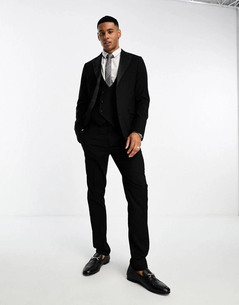 Devils Advocate Devils Advocate skinny fit black tux trouser 1
