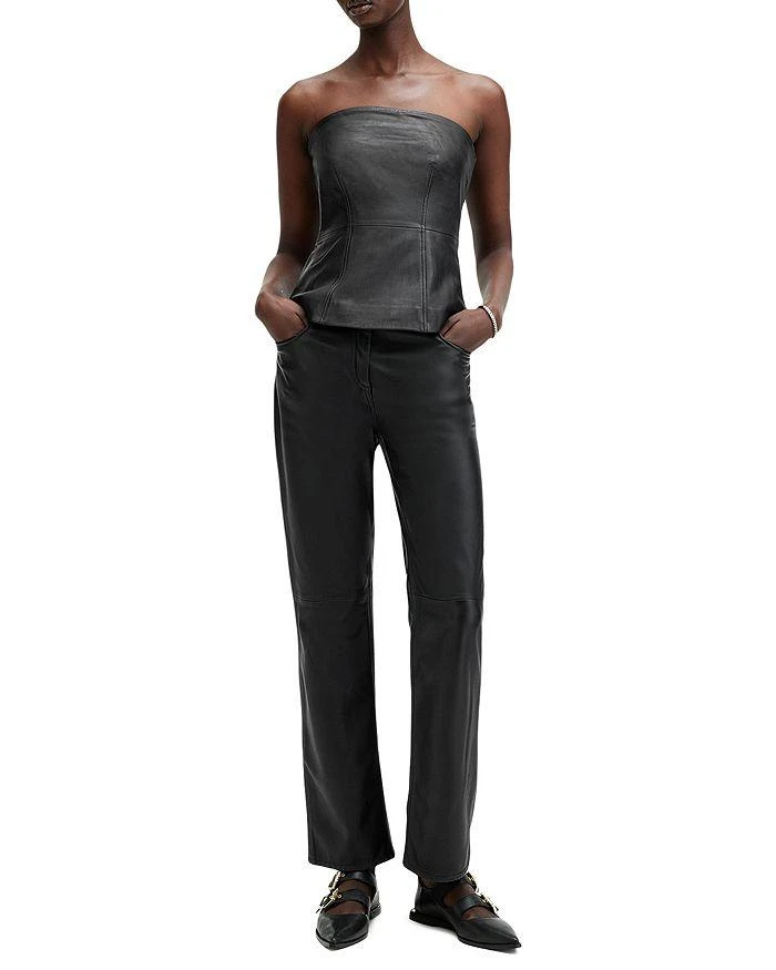 ALL SAINTS Imago Leather Bodice Top 5