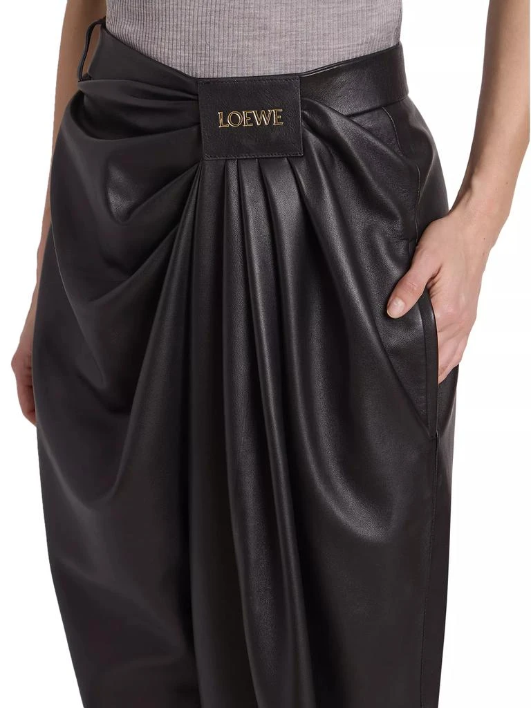 Loewe Draped Leather Trousers 6