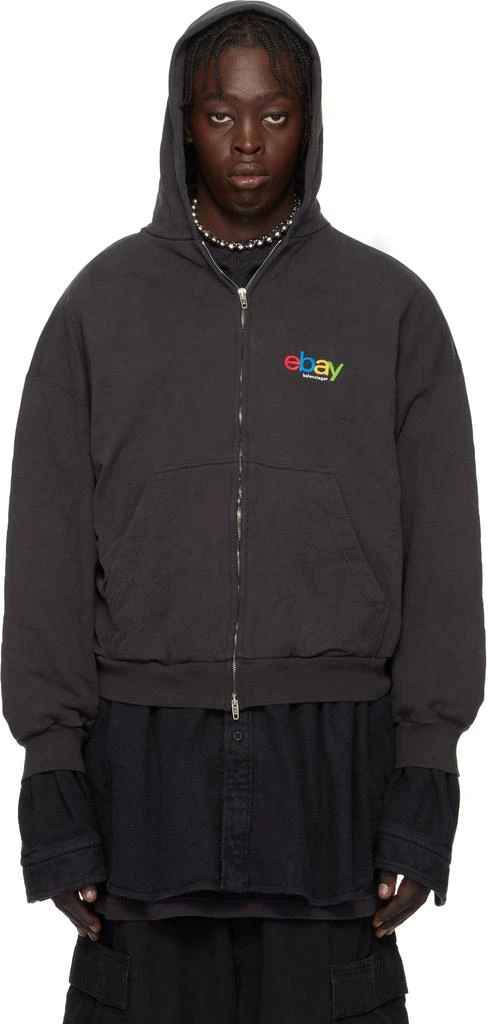 Balenciaga Black eBay Edition Zip-Up Hoodie 1