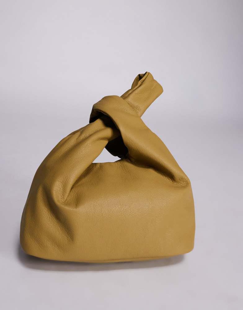 ASOS ASOS DESIGN soft loop through clutch bag in chartreuse