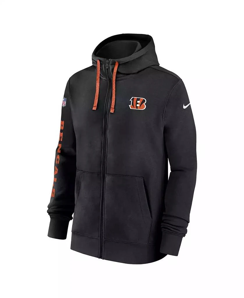 NIKE Men's Black Cincinnati Bengals 2024 Sideline Club Full-Zip Hoodie 2
