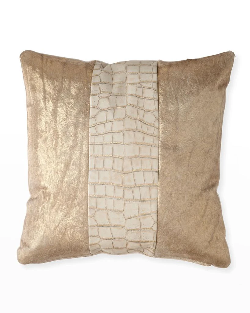 Massoud Colorblock Croc Pillow, 19"Sq. 3