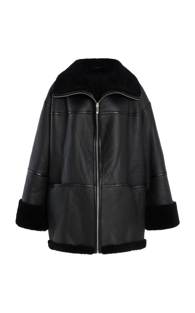 Totême Toteme - Menfi Oversized Shearling Coat - Black - M/L - Moda Operandi