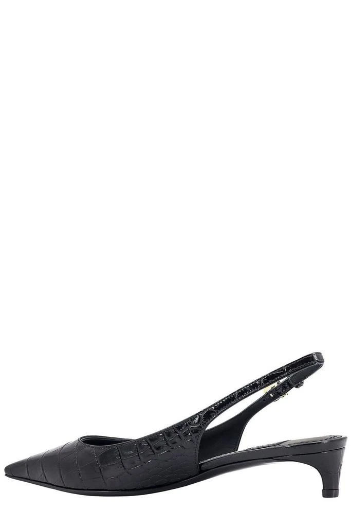 Dolce 
Gabbana Dolce 
Gabbana Logo Appliqué Pointed-Toe Slingback Pumps 3