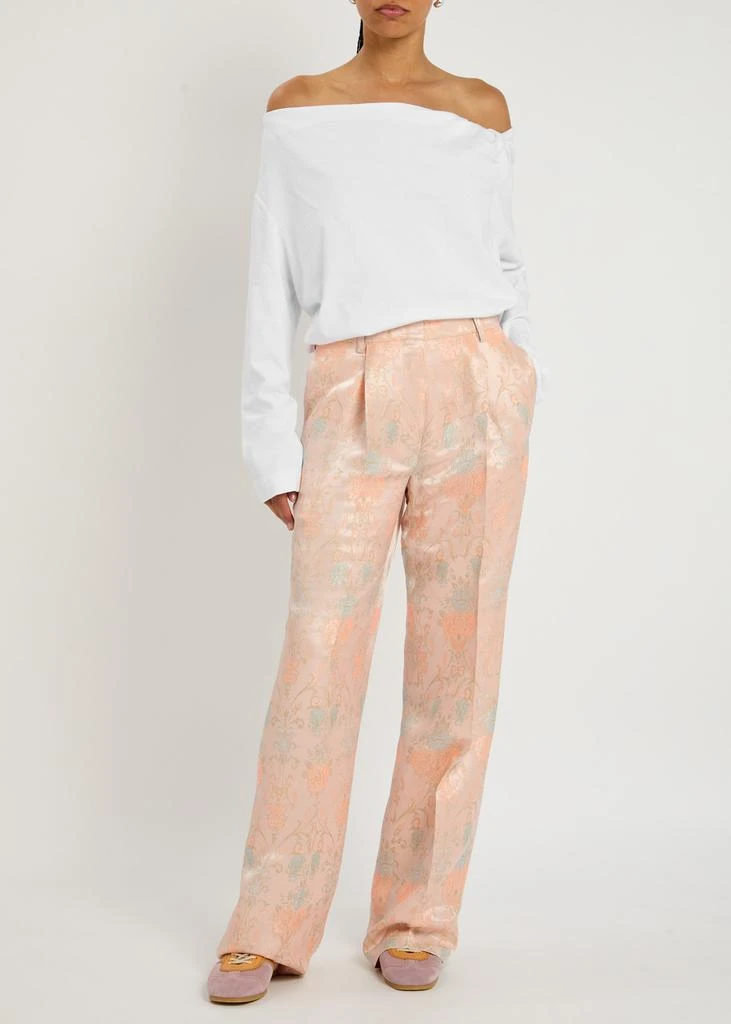 Dries Van Noten Portias floral-jacquard satin-twill trousers 4