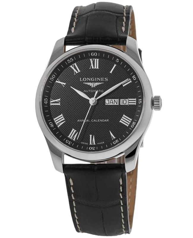 Longines Longines Master Collection Automatic 40mm Black Dial Leather Strap Men's Watch L2.910.4.51.7 1