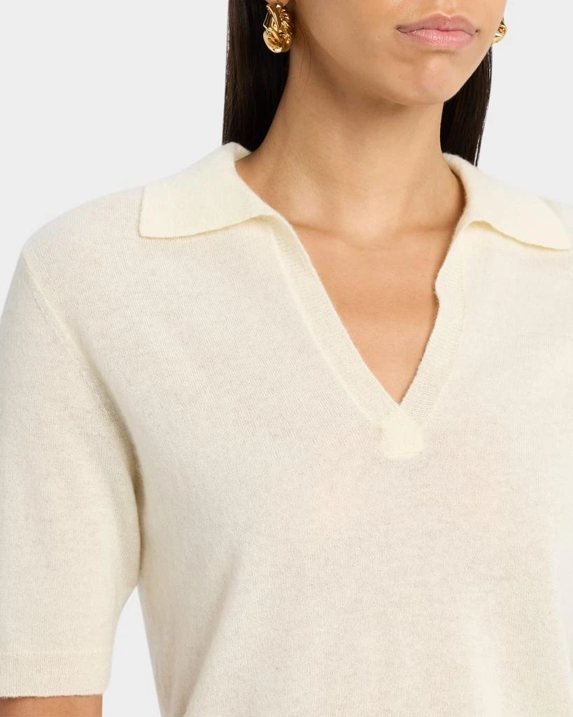 Vince Mulberry Silk and Cashmere Polo Top 6