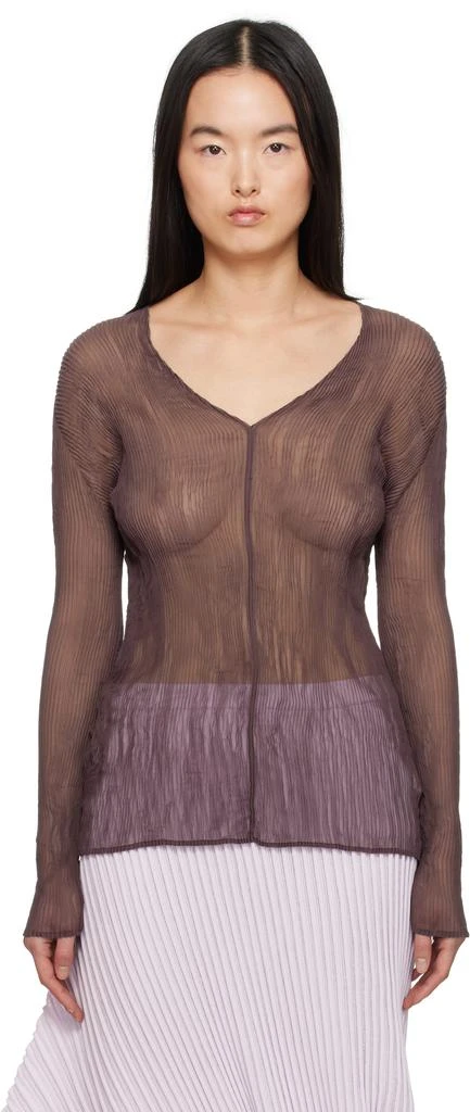 Issey Miyake Brown January Chiffon Twist 1 Top from SSENSE HK