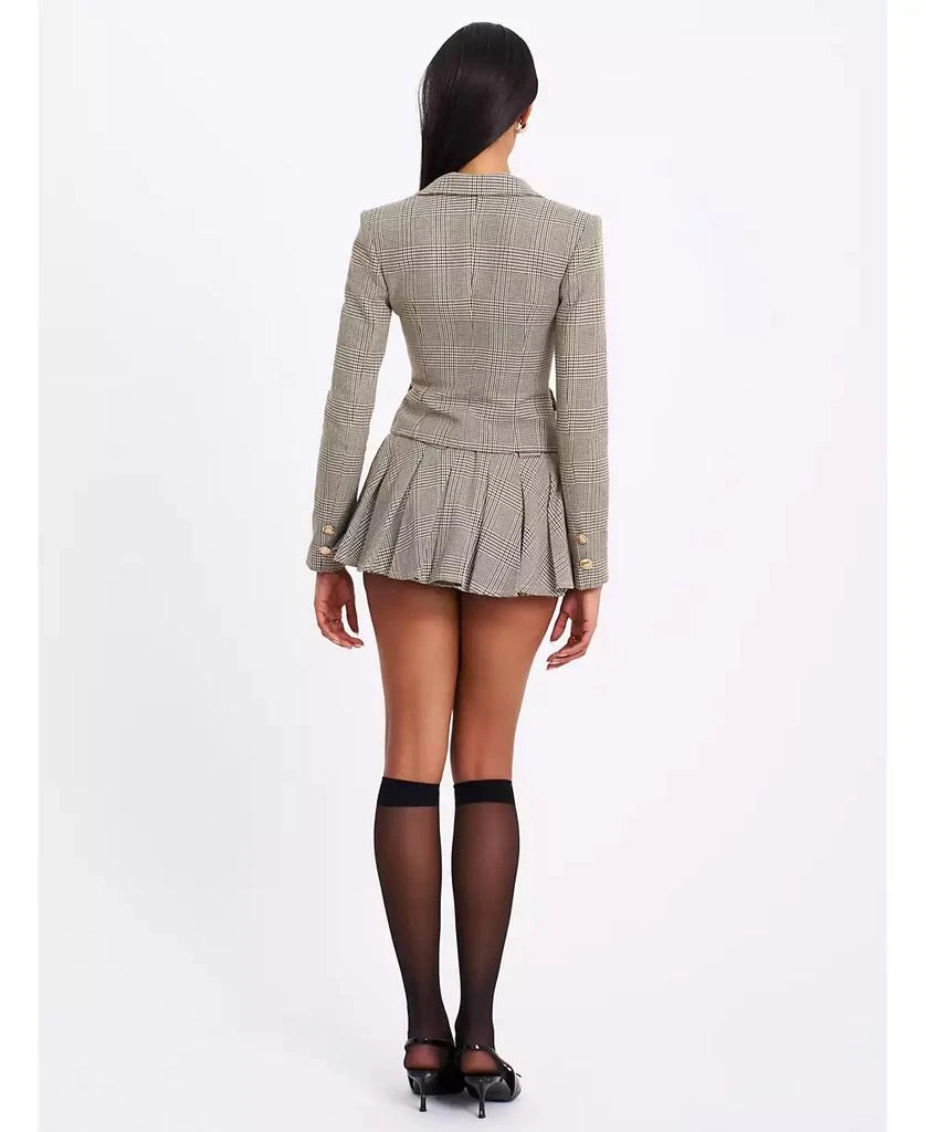 Miss Circle Women's Oakley Brown Plaid Preppy Style Blazer Jacket 7