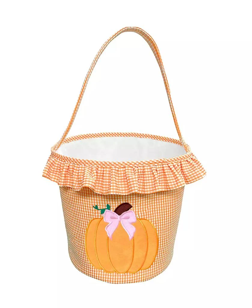 Bits 
Bows Girls Ruffled Bow Halloween Pumpkin Tote in Orange