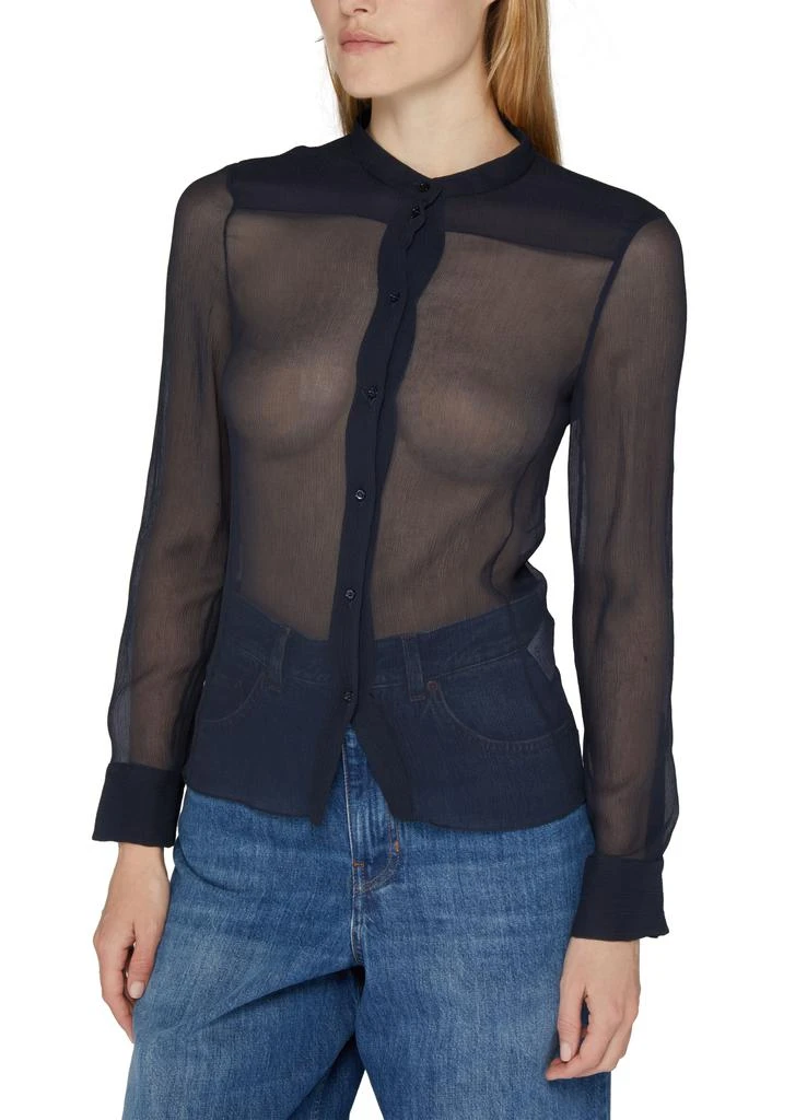 Chloé Fitted collarless silk crepe blouse 4