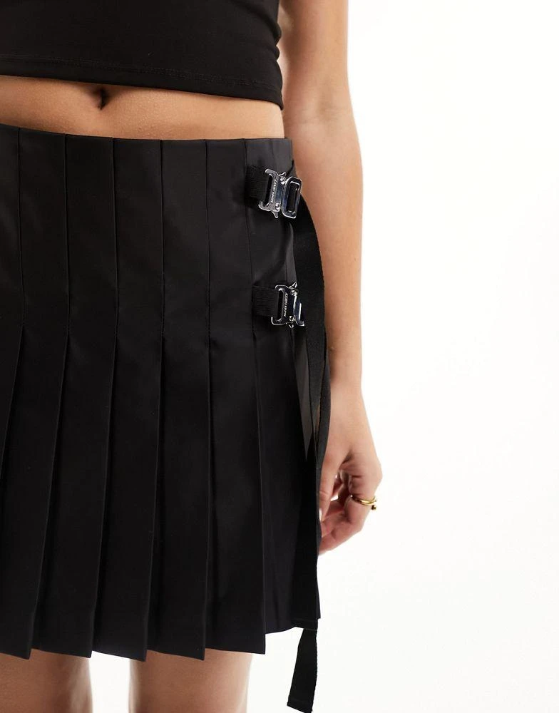 Miss Sixty Miss Sixty mini tennis skirt with strap detail in black 3