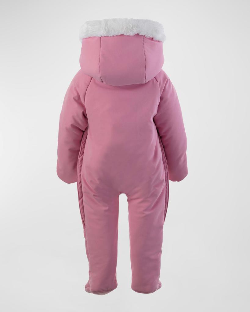 Rachel Riley Girl's Faux Fur Padded Snowsuit, Size Newborn-12M
