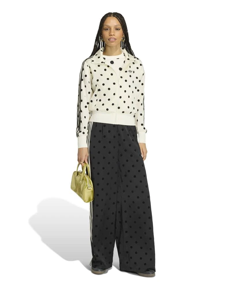 Adidas adidas Originals Firebird satin track top in white polka dot 2