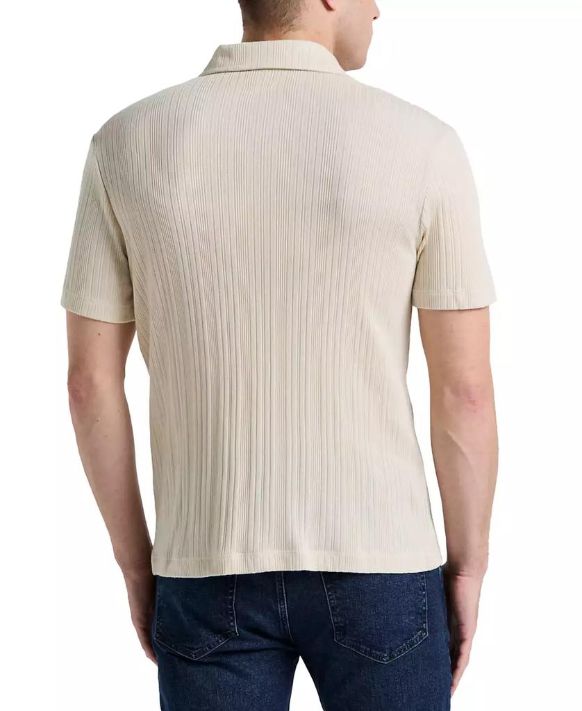 Perry Ellis Men's Short Sleeve Striped Button-Front Camp Shirt