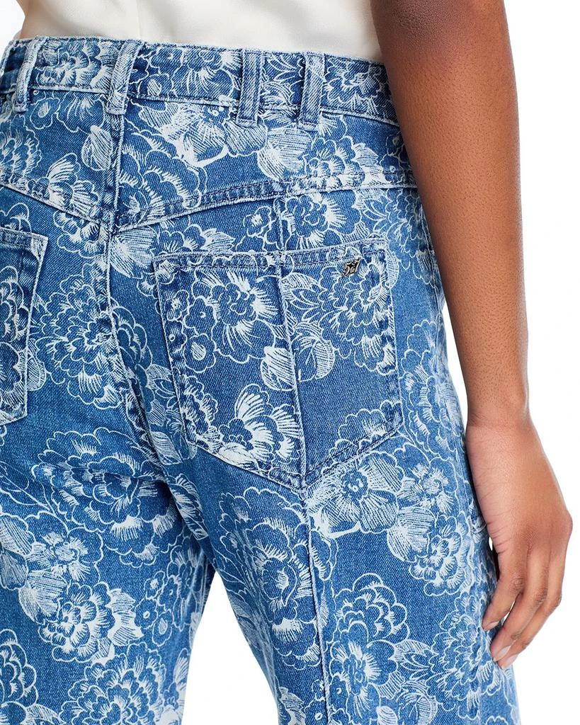 Cinq à Sept Sketchbook Floral Vivian High Rise Jeans in Indigo/White 6